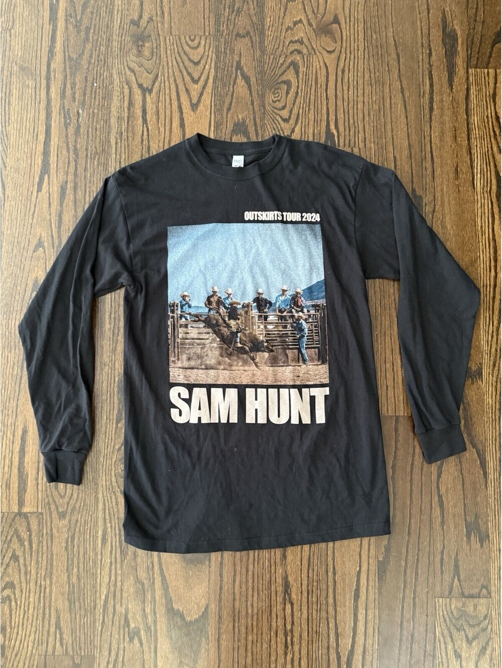 Sam Hunt Outskirts Tour 2024 Long Sleeve Shirt Black Rodeo Country Mens M